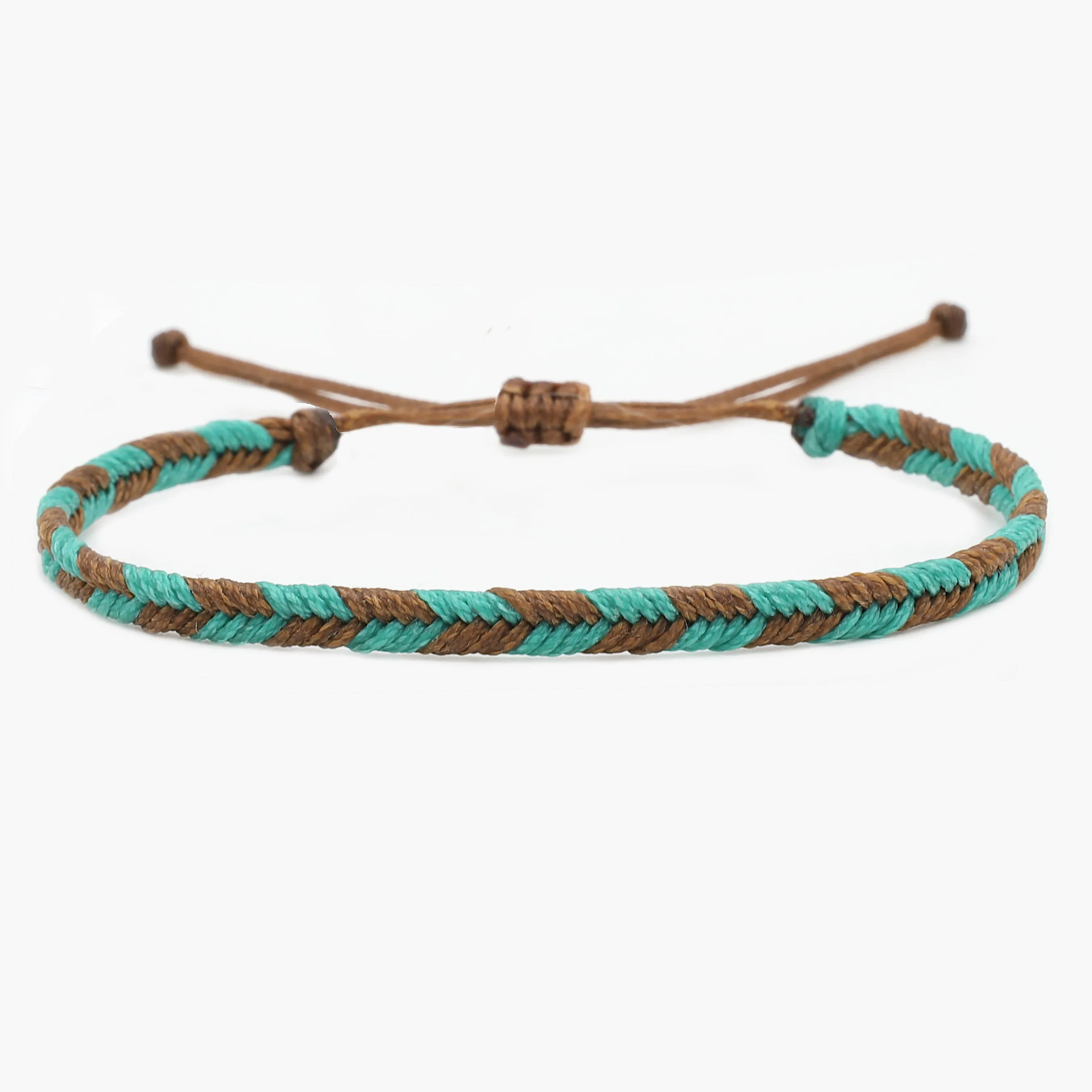 Mini Braided "Java" Bracelet (Turquoise/Brown)