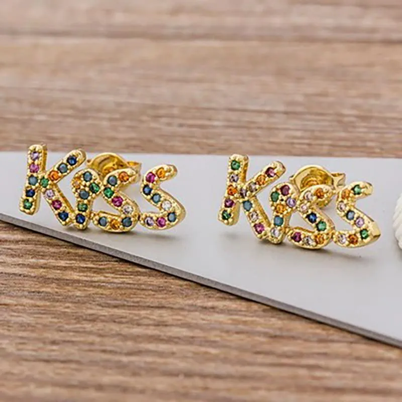 Multi-style Colorful Micro Pave Zircon Stud Earrings