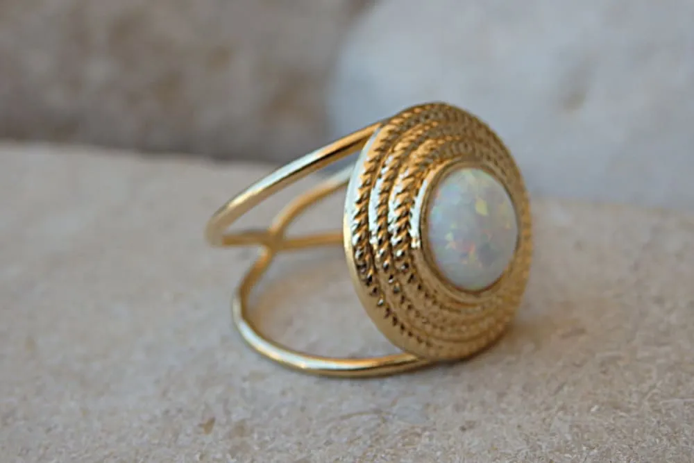 Opal statement ring