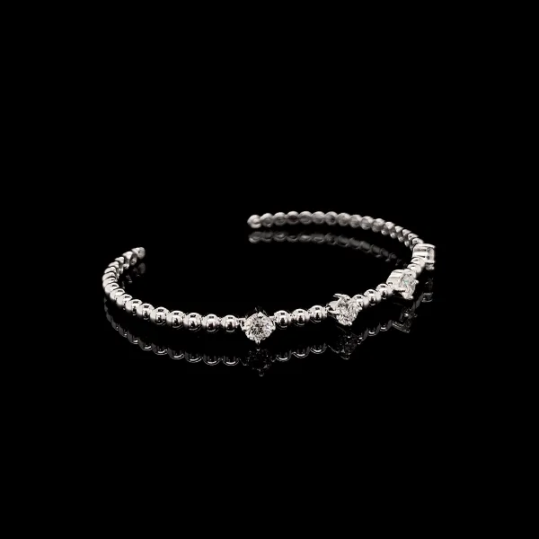 Open Round Diamond Bangle