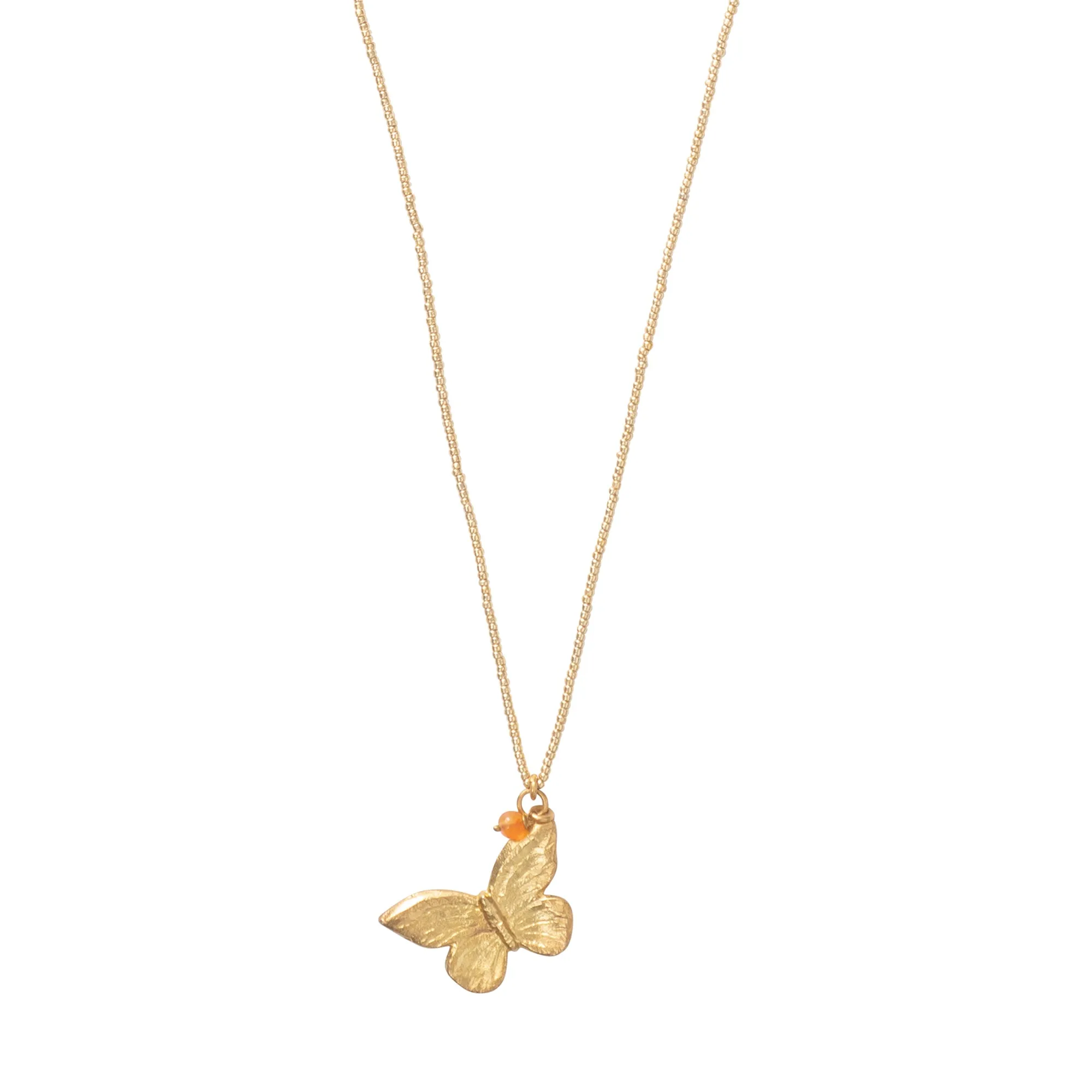 Paradise Carnelian Butterfly Gold Coloured Necklace - A Beautiful Story