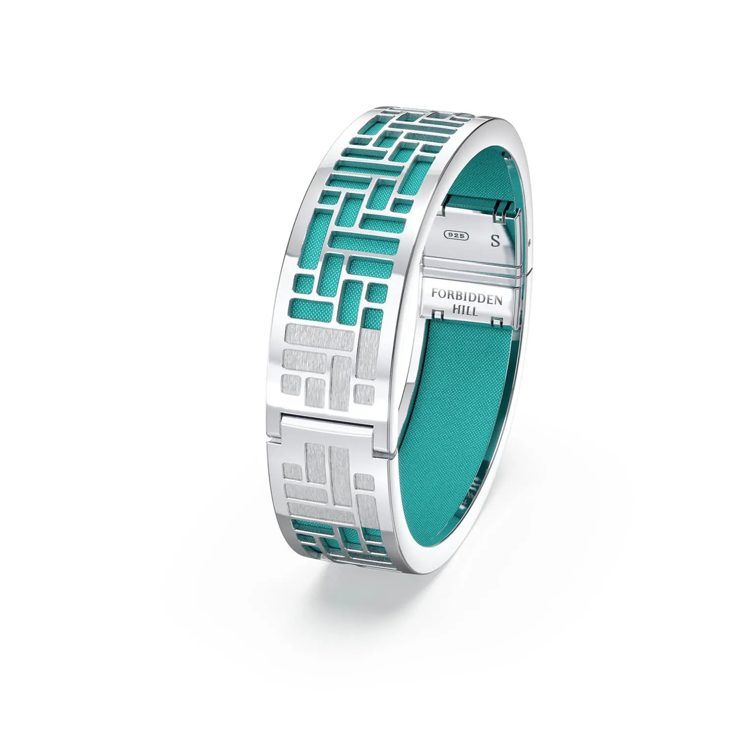 Pavilion Bangle - Shophouse Teal - Sterling Silver