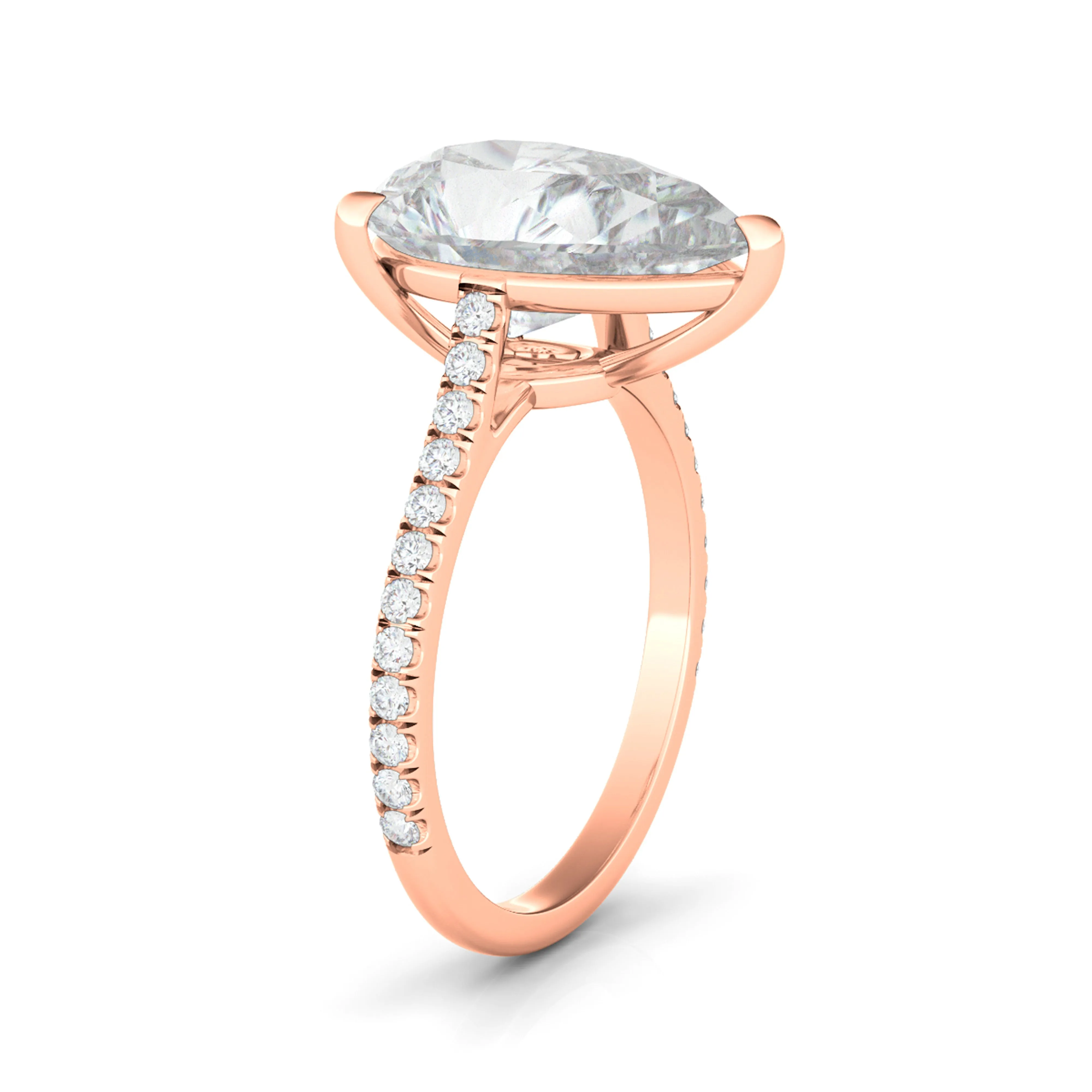 Pear Cut Pave Diamond Ring