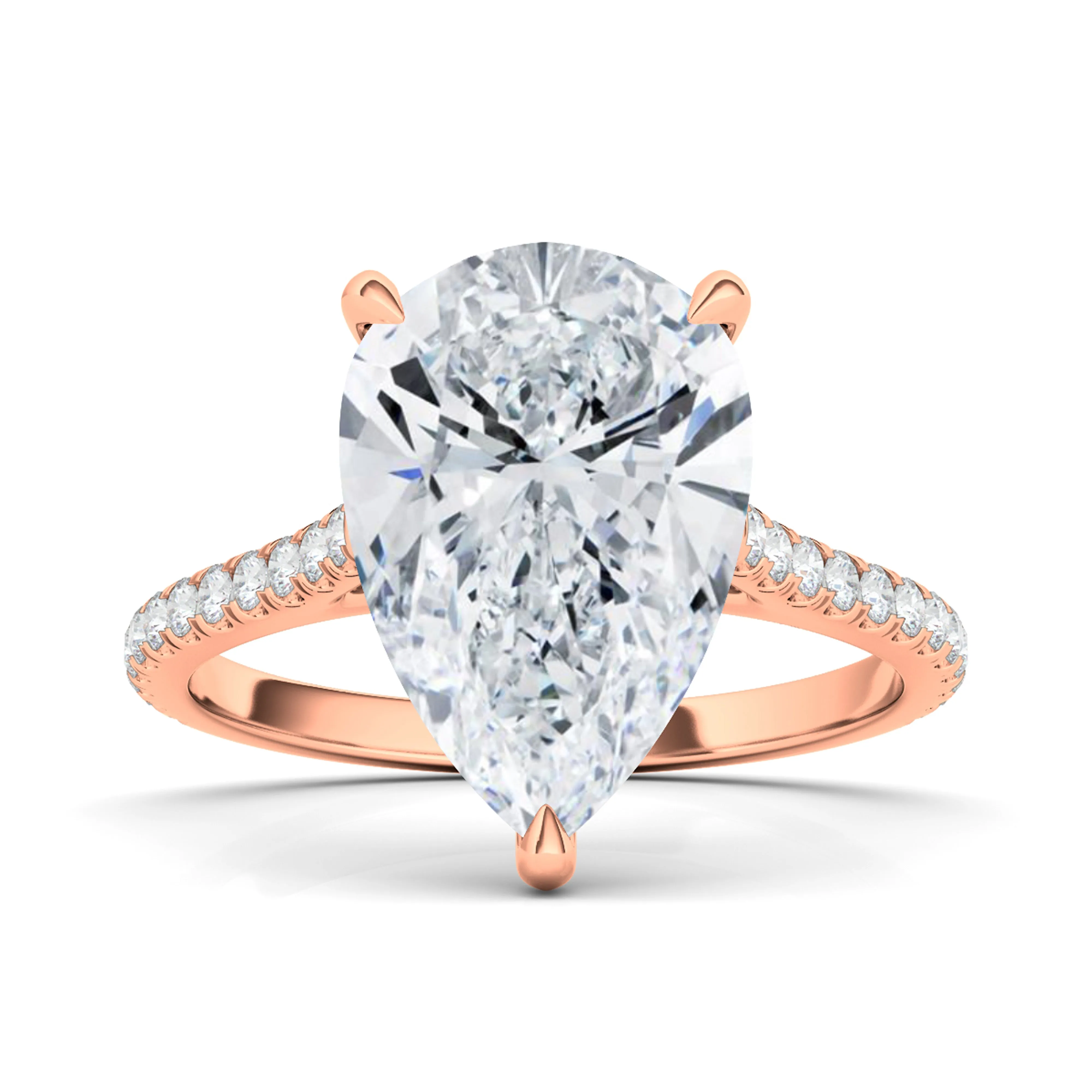 Pear Cut Pave Diamond Ring