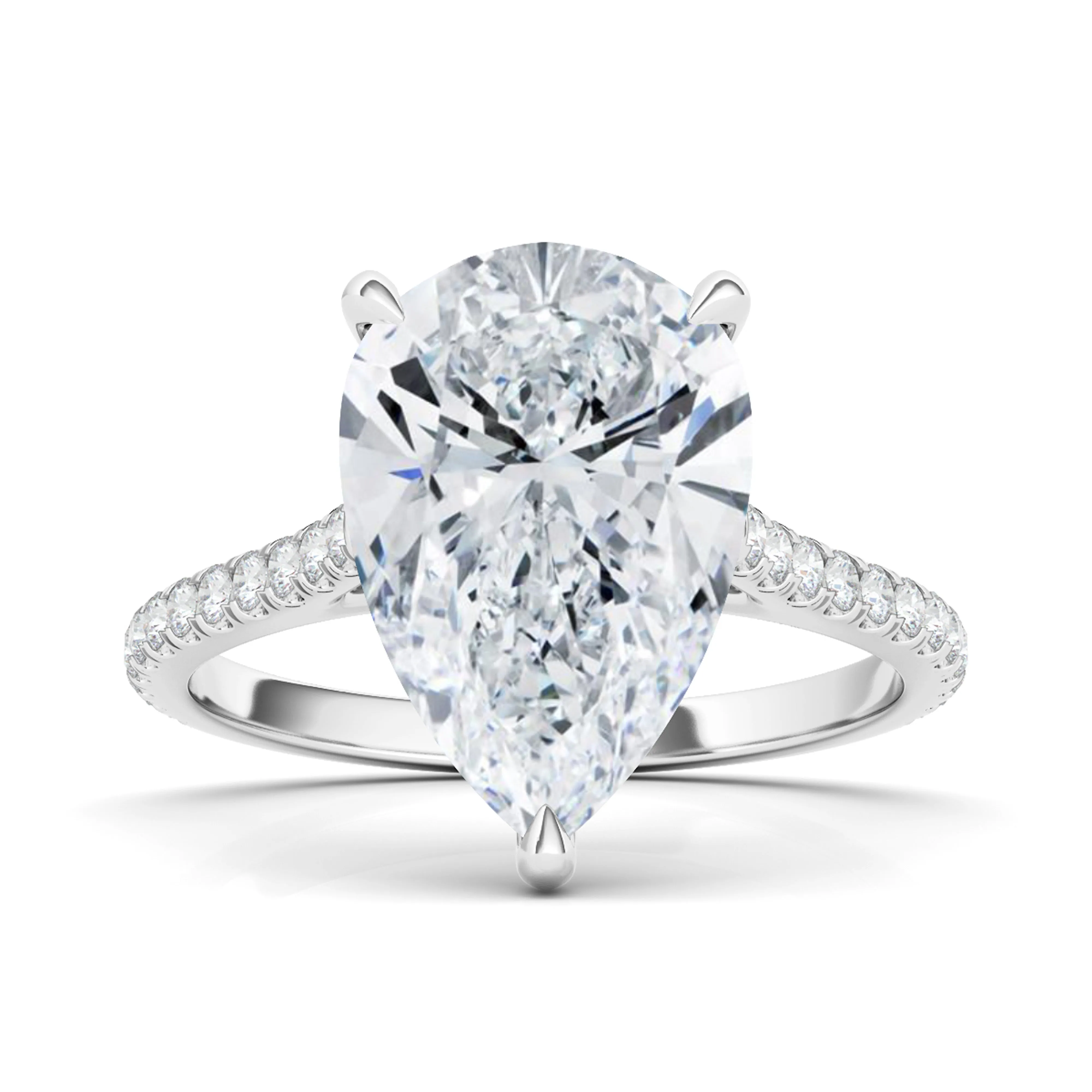 Pear Cut Pave Diamond Ring