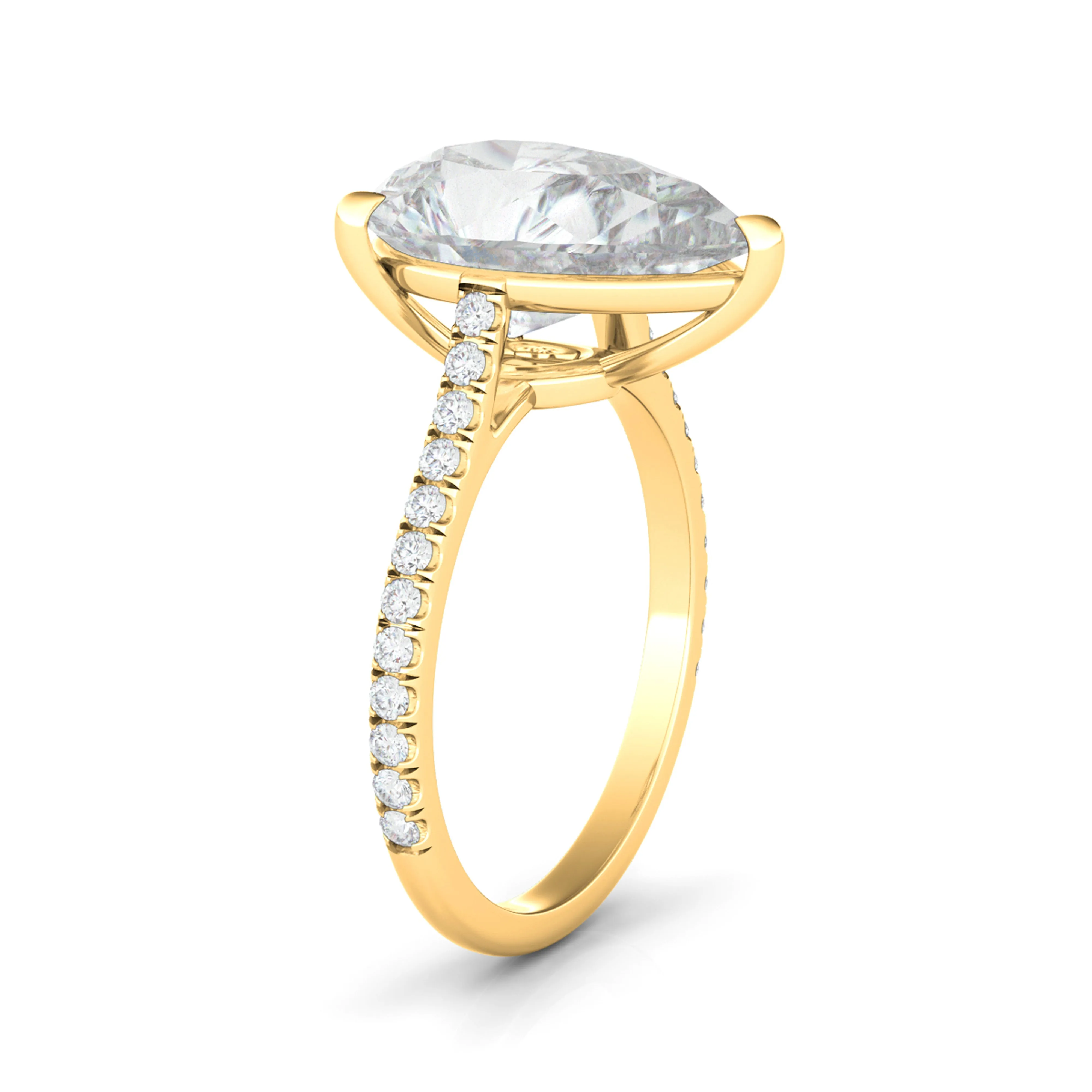 Pear Cut Pave Diamond Ring