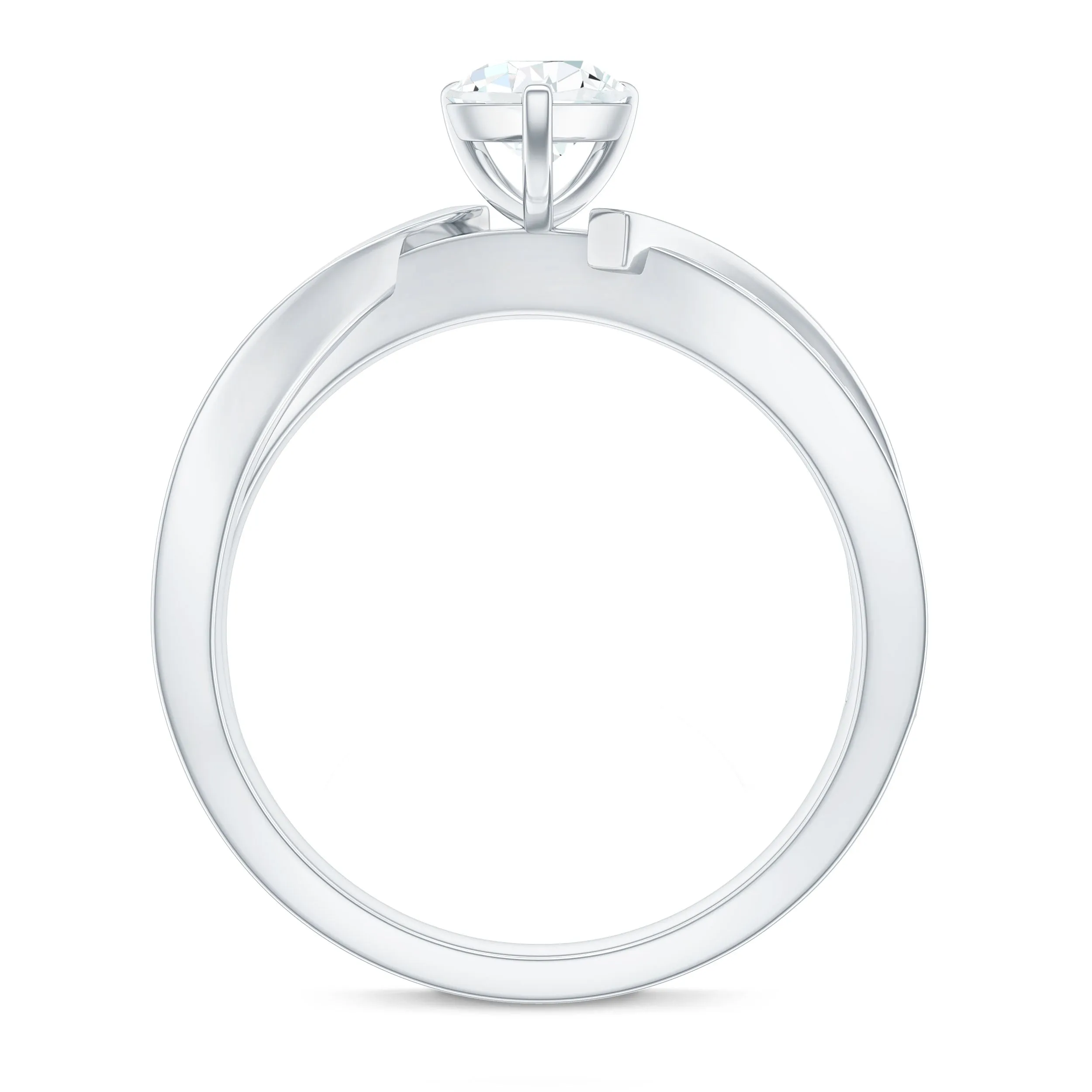 Pear Shaped Solitaire Lab Grown Diamond Infinity Engagement Ring