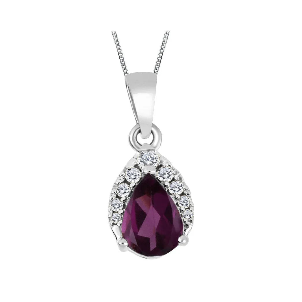 Rhodolite and Diamond Necklace