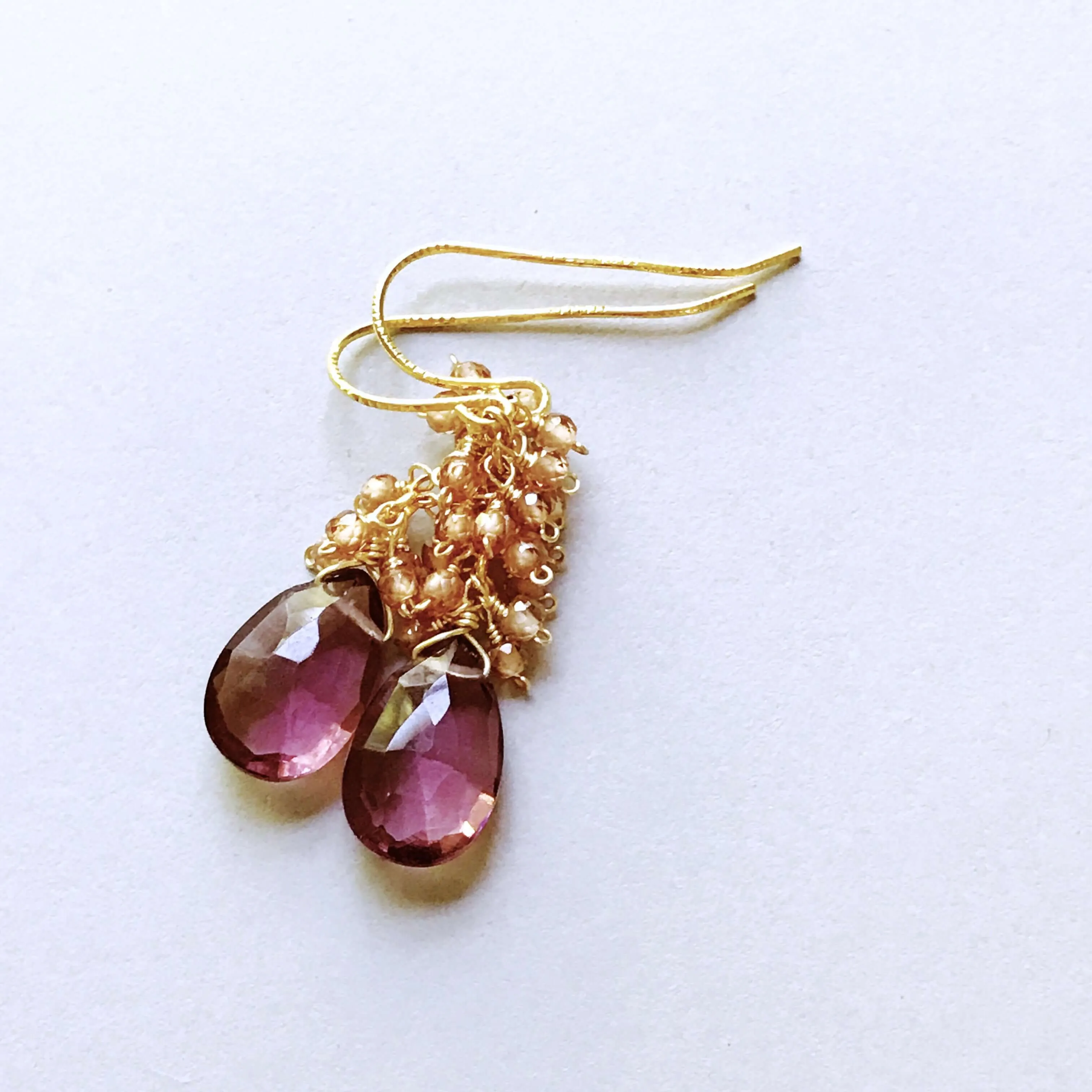 Rhodolite Garnet Cluster Earrings