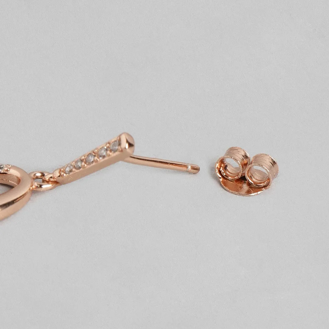 Rose Gold Plated Drop 925 Sterling Silver Earring