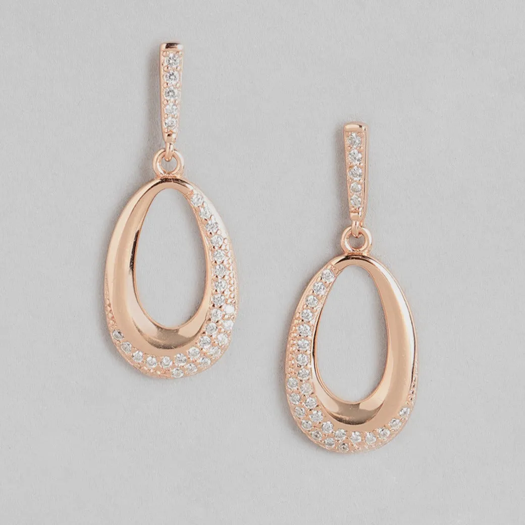 Rose Gold Plated Drop 925 Sterling Silver Earring