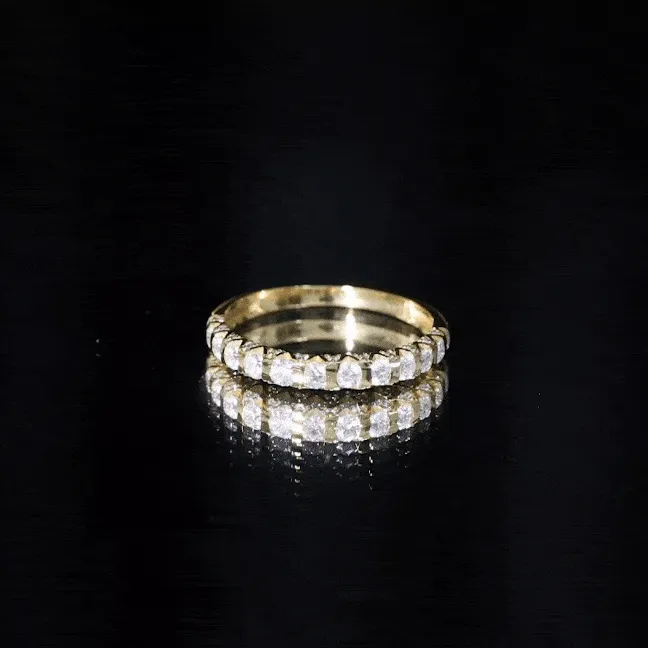 Round Certified Moissanite Half Eternity Ring