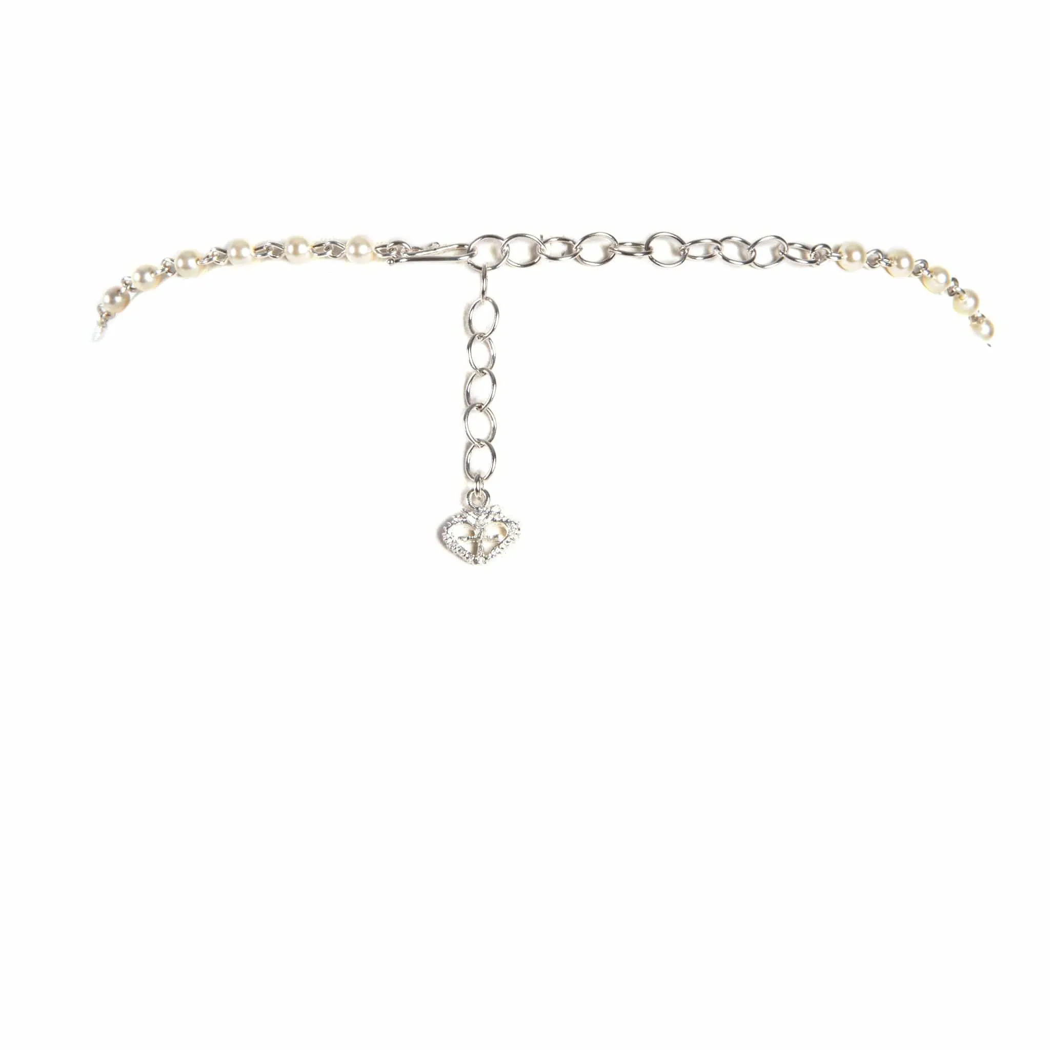 Saint Mia Rosary Style Necklace - Cream Pearl