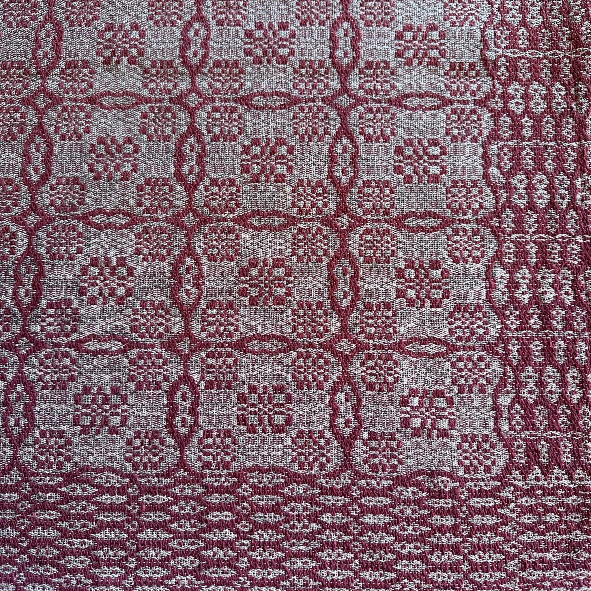 Saratoga Garnet and Tan Woven Throw