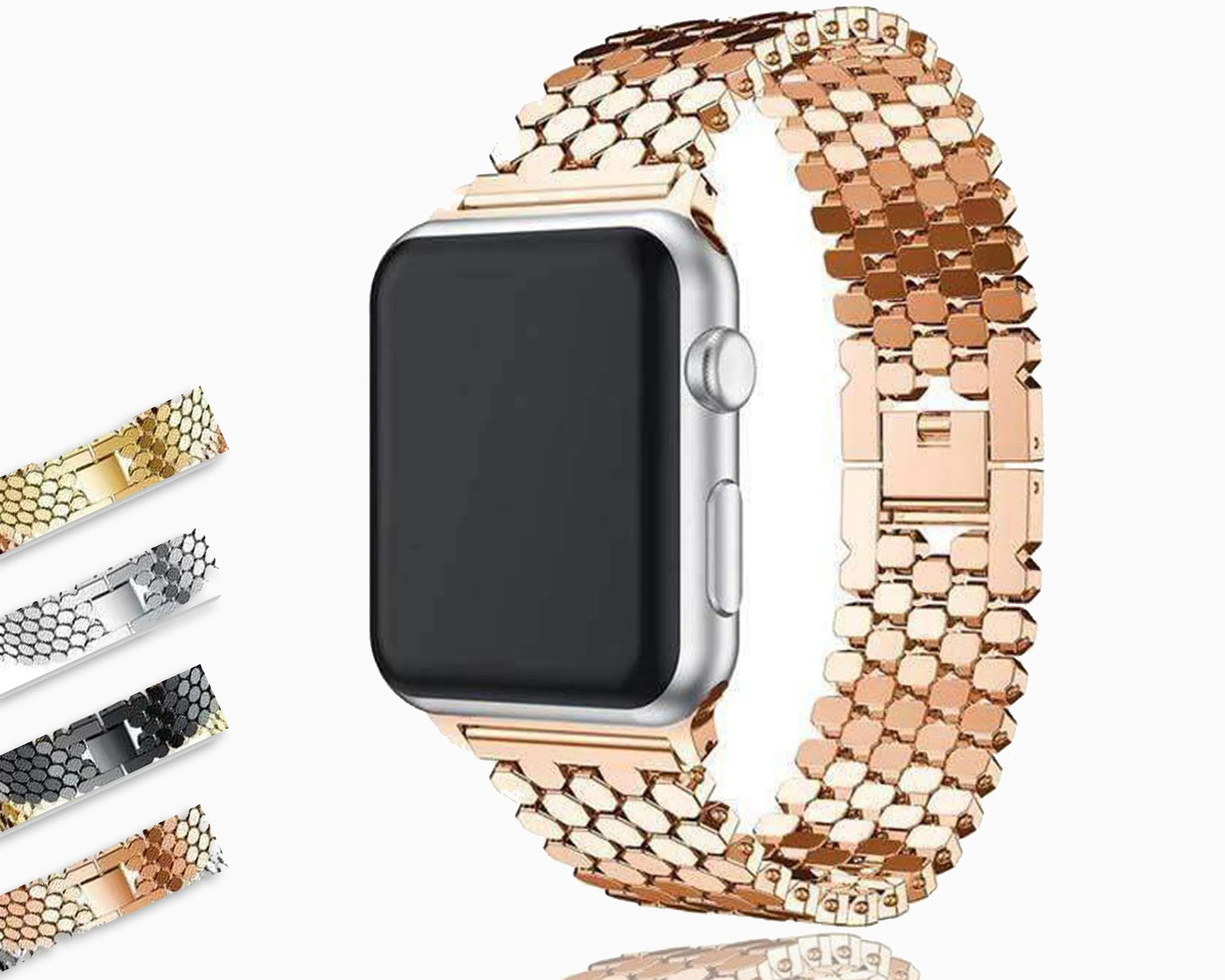 Silver Apple Watch Band Series Women's Steel Bracelet Strap