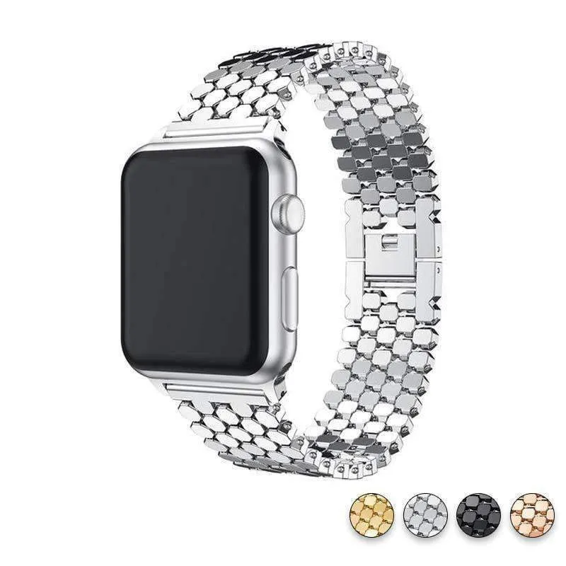 Silver Apple Watch Band Series Women's Steel Bracelet Strap