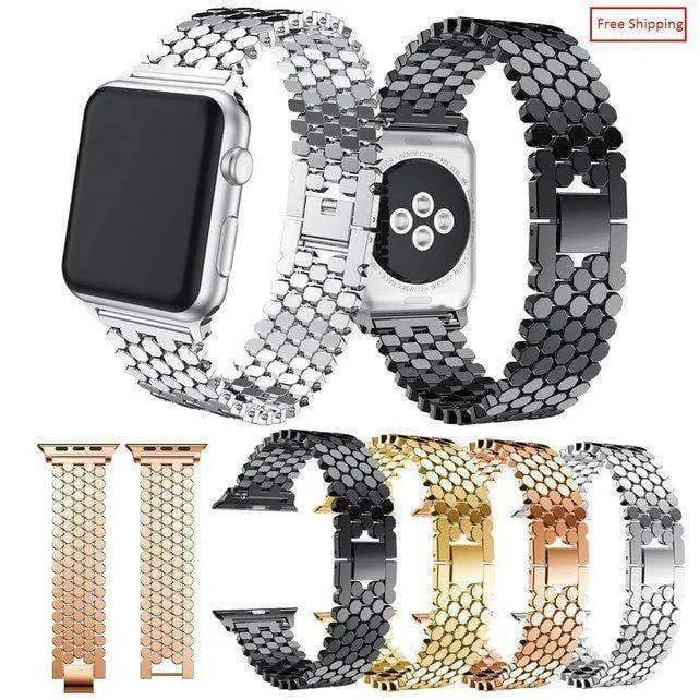 Silver Apple Watch Band Series Women's Steel Bracelet Strap