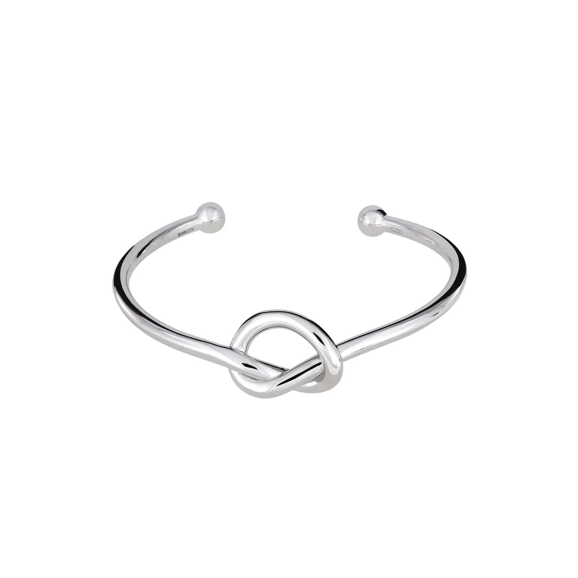 Silver Heavy Knot Cuff Bangle