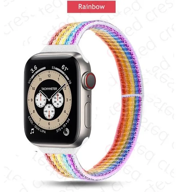 Slim Strap Series 7 6 5 4 Colored Elastic Nylon Sport Loop Bracelet