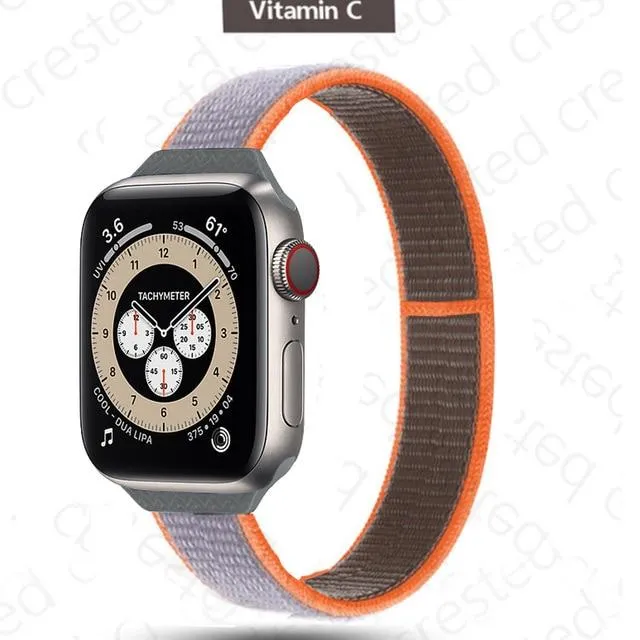 Slim Strap Series 7 6 5 4 Colored Elastic Nylon Sport Loop Bracelet