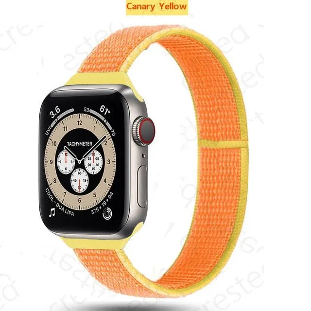 Slim Strap Series 7 6 5 4 Colored Elastic Nylon Sport Loop Bracelet