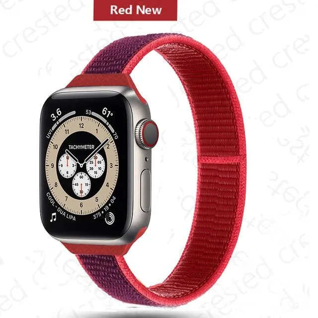 Slim Strap Series 7 6 5 4 Colored Elastic Nylon Sport Loop Bracelet