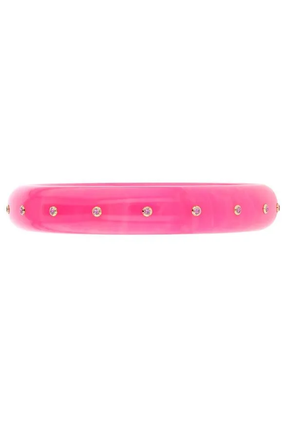 Small Pink Sapphire Pink Bakelite Bangle Bracelet