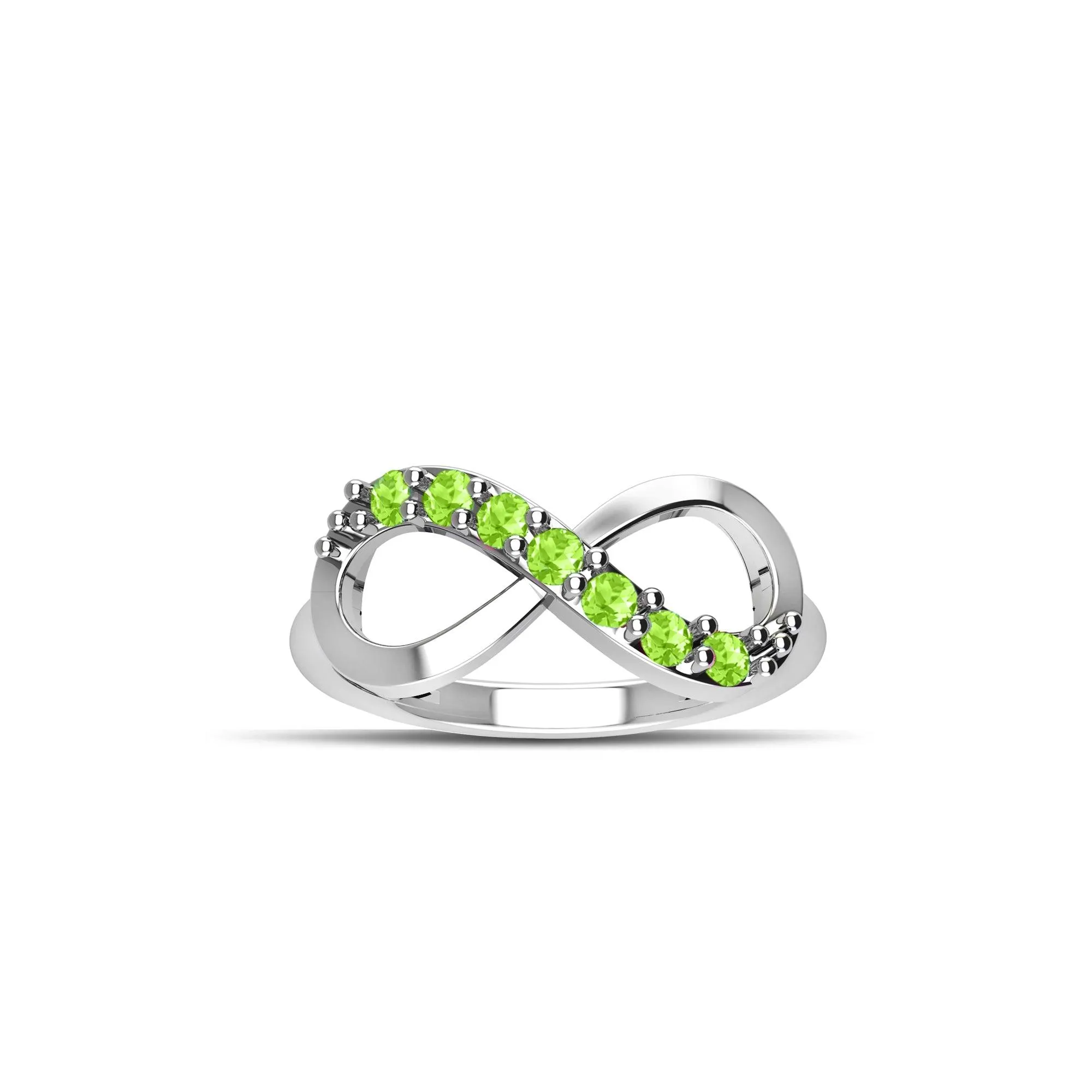 Sterling Silver Peridot Infinity Ring