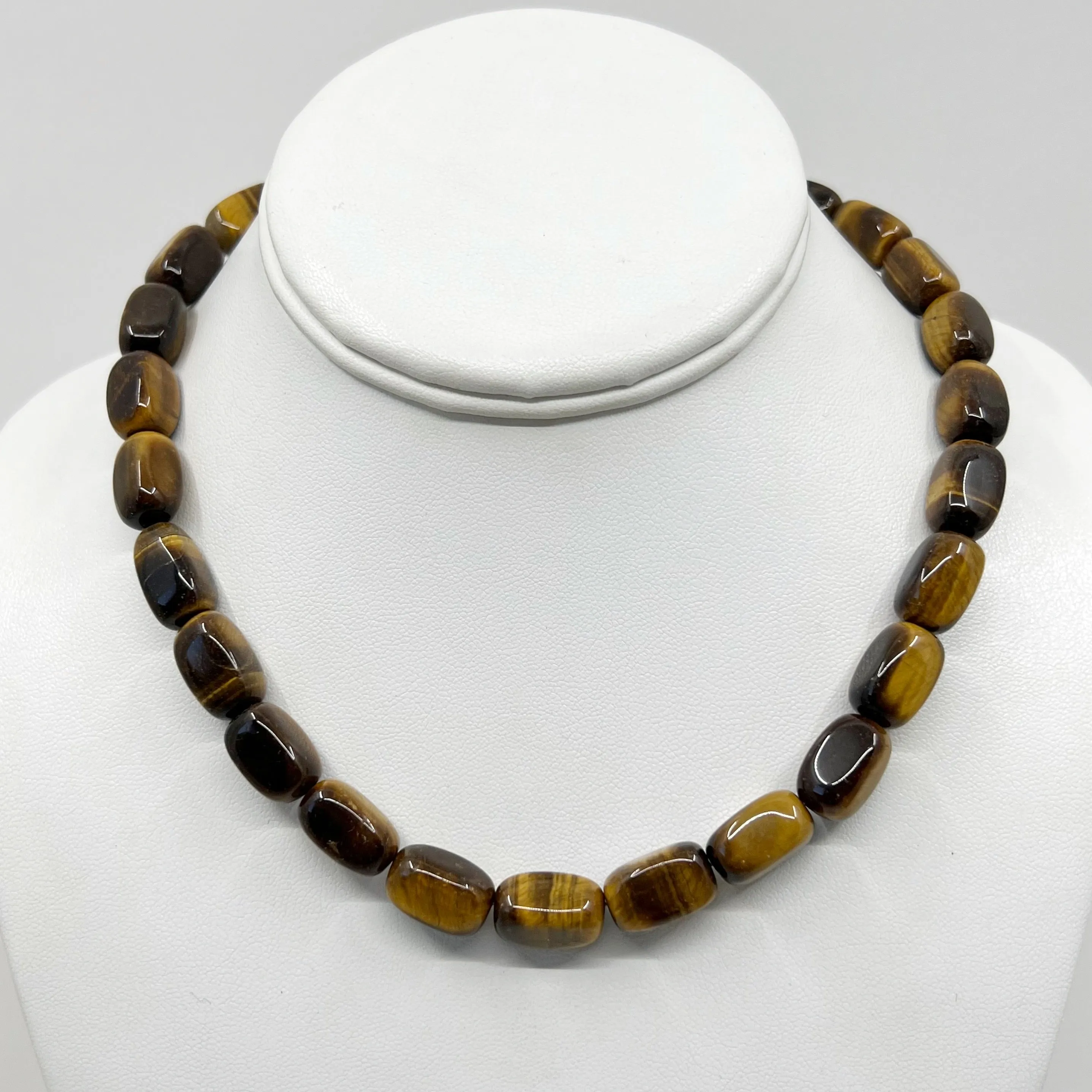 Sterling silver tiger eye bead necklace GM20