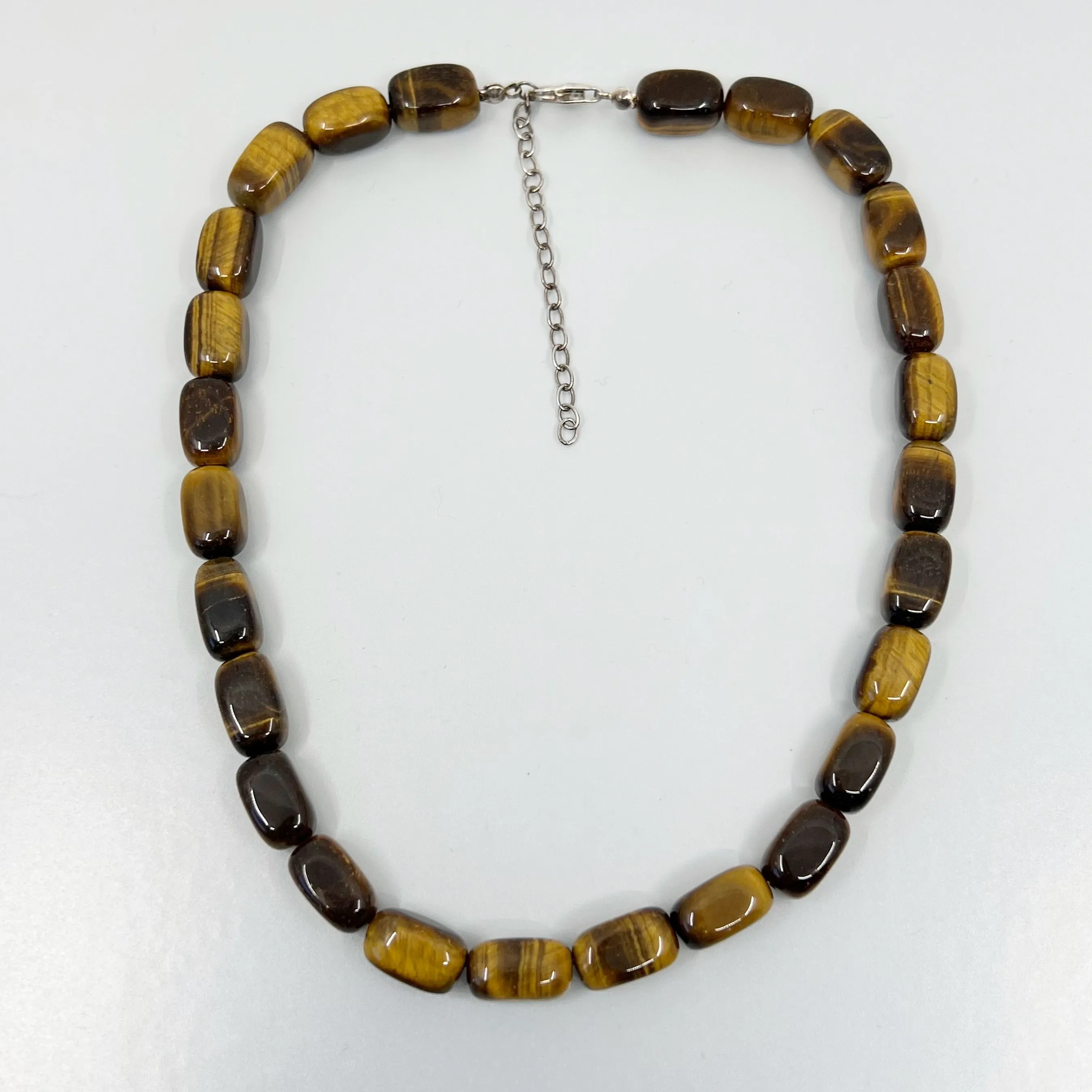 Sterling silver tiger eye bead necklace GM20