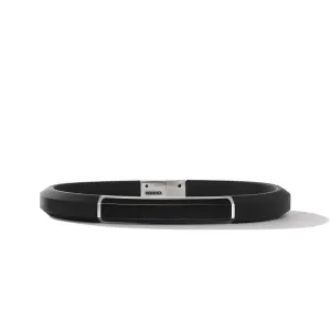 Streamline® ID Black Rubber Bracelet with Black Onyx