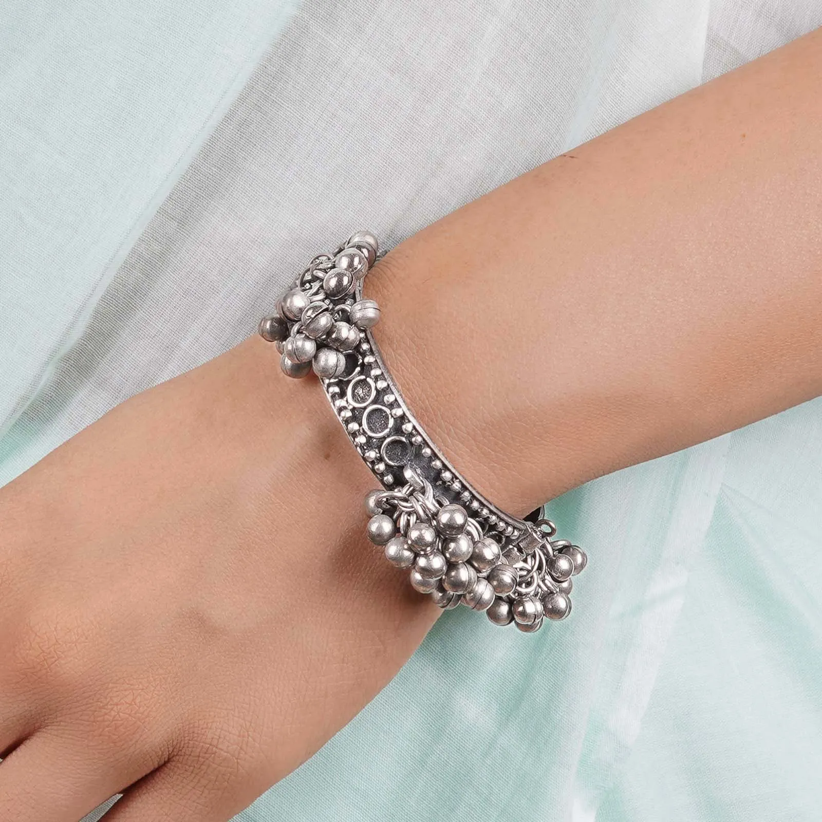 Teejh Gyanvi Silver Oxidised Bracelet