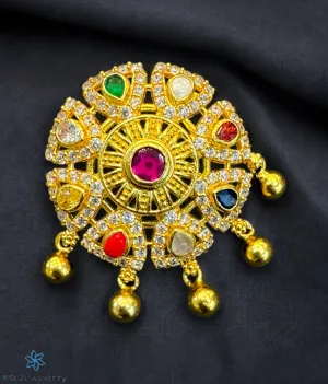 The Aarvi Silver Navarthna  Pendant