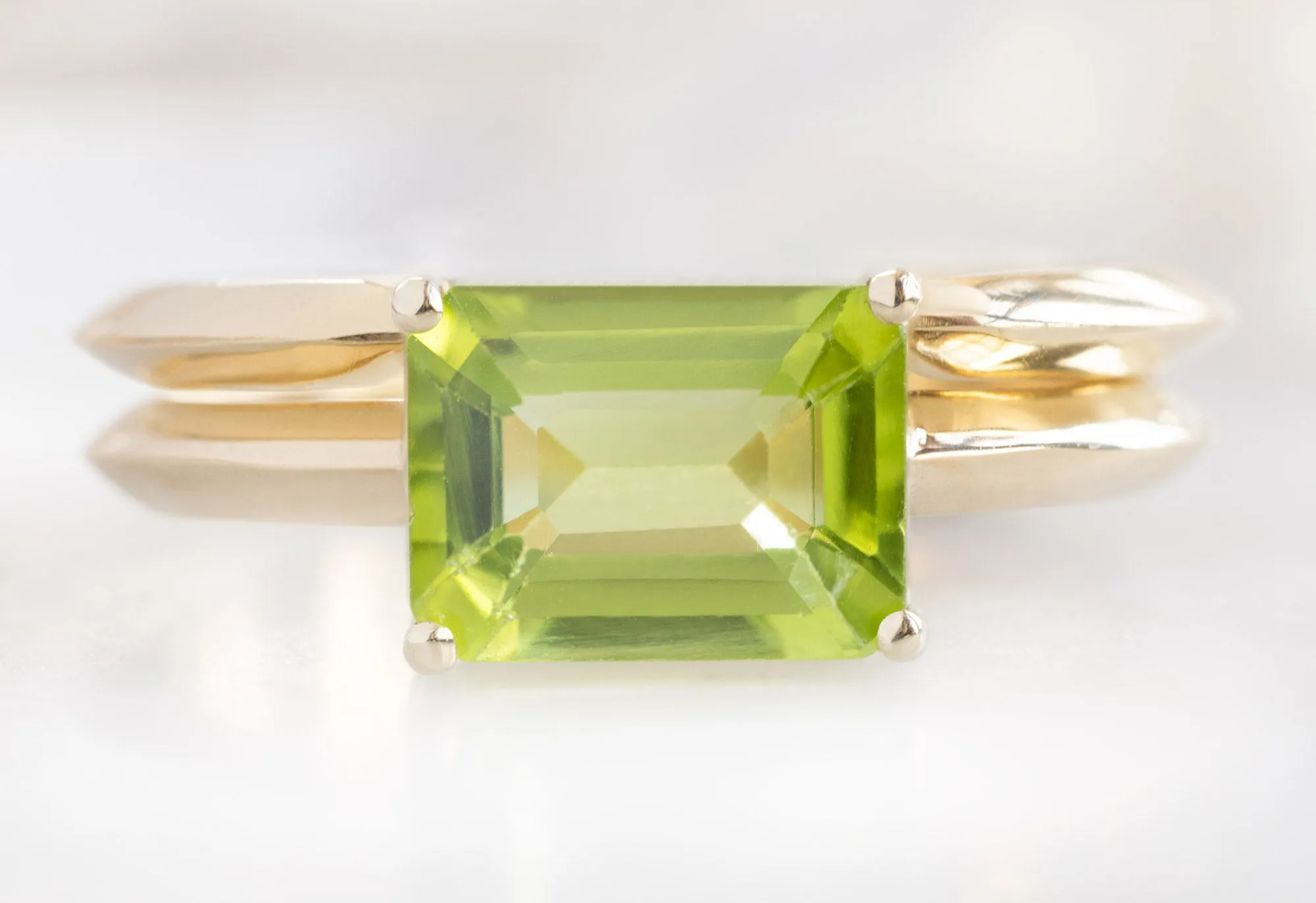 The Bryn Ring with a 1.72ct Emerald-Cut Peridot