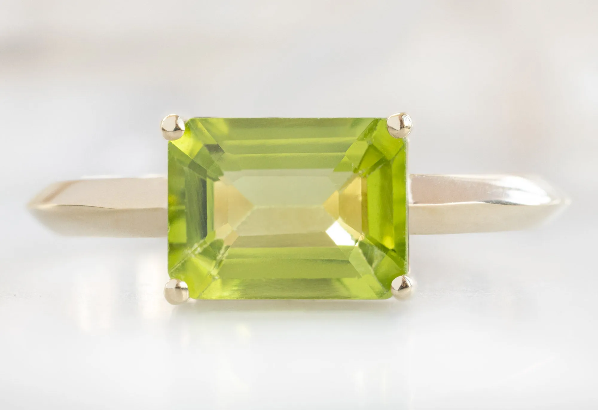 The Bryn Ring with a 1.72ct Emerald-Cut Peridot