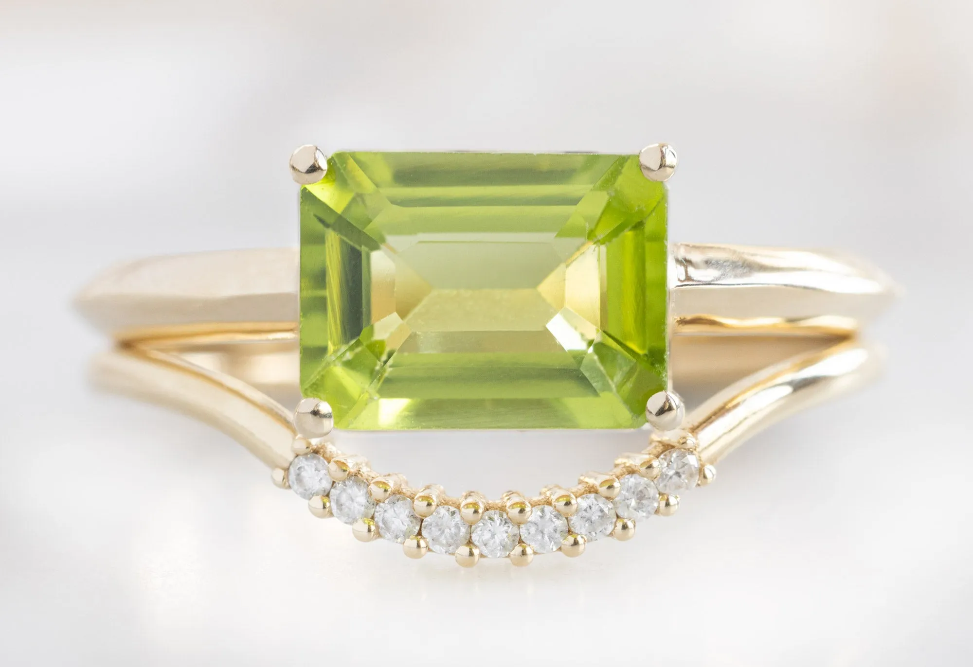 The Bryn Ring with a 1.72ct Emerald-Cut Peridot