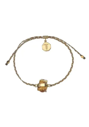 Tiger Frame Citrine Crystal Gold Bracelet- Autumnal Colours