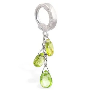 TummyToys® Custom 14K White Gold Peridot Belly Piercing