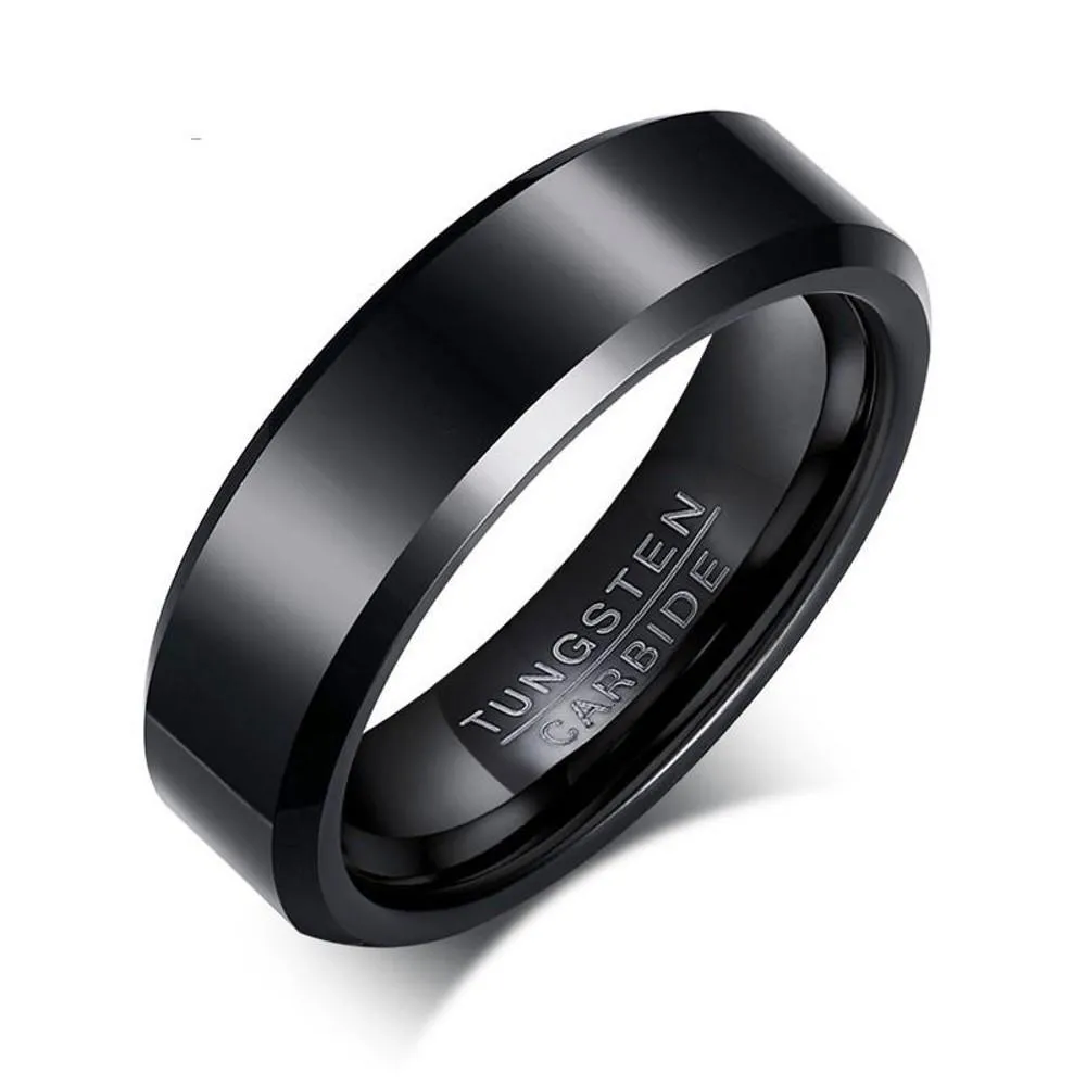 Tungsten Carbide Ring Mirrored Polished Plain Wedding Engagement Band