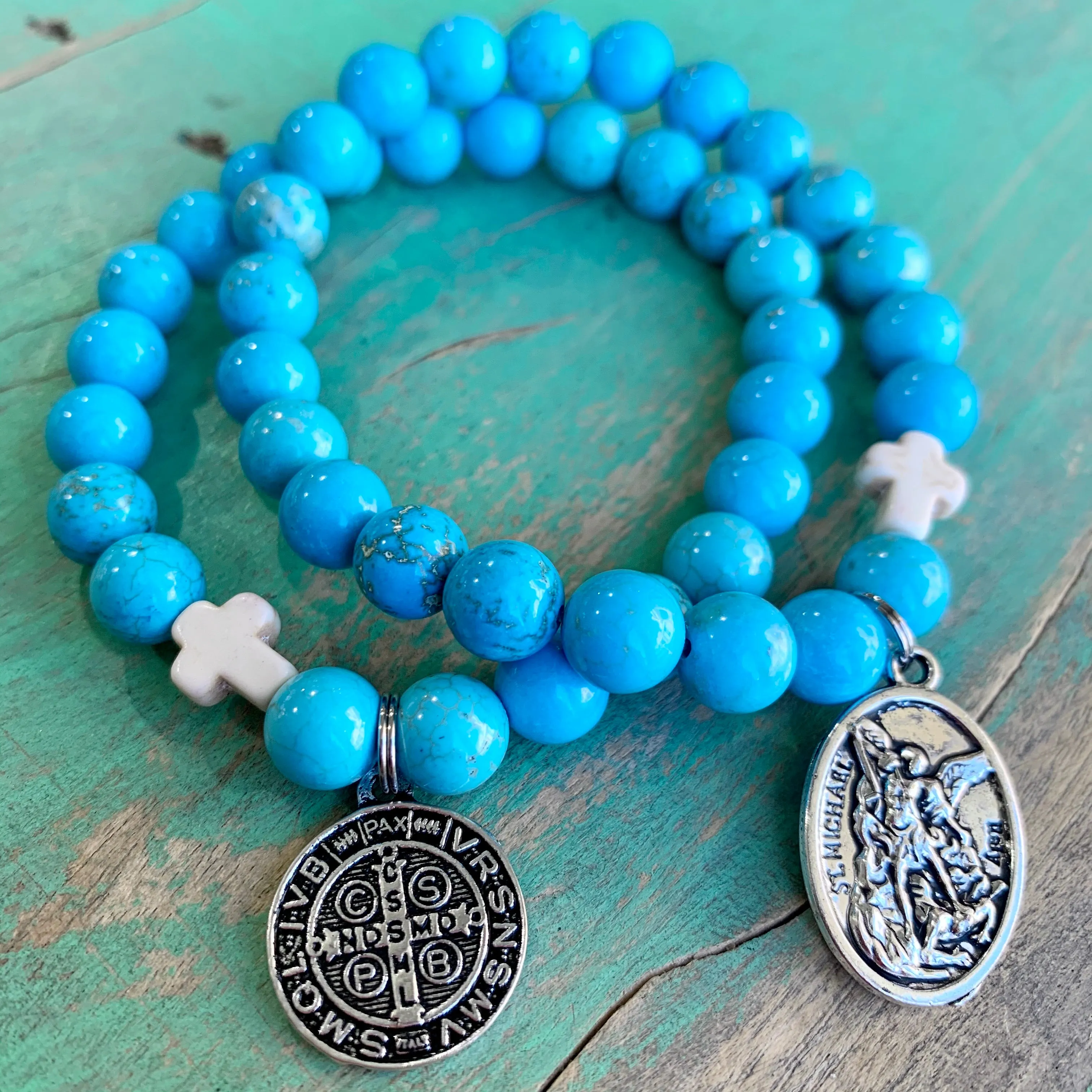 Turquoise & White Faith Bracelet