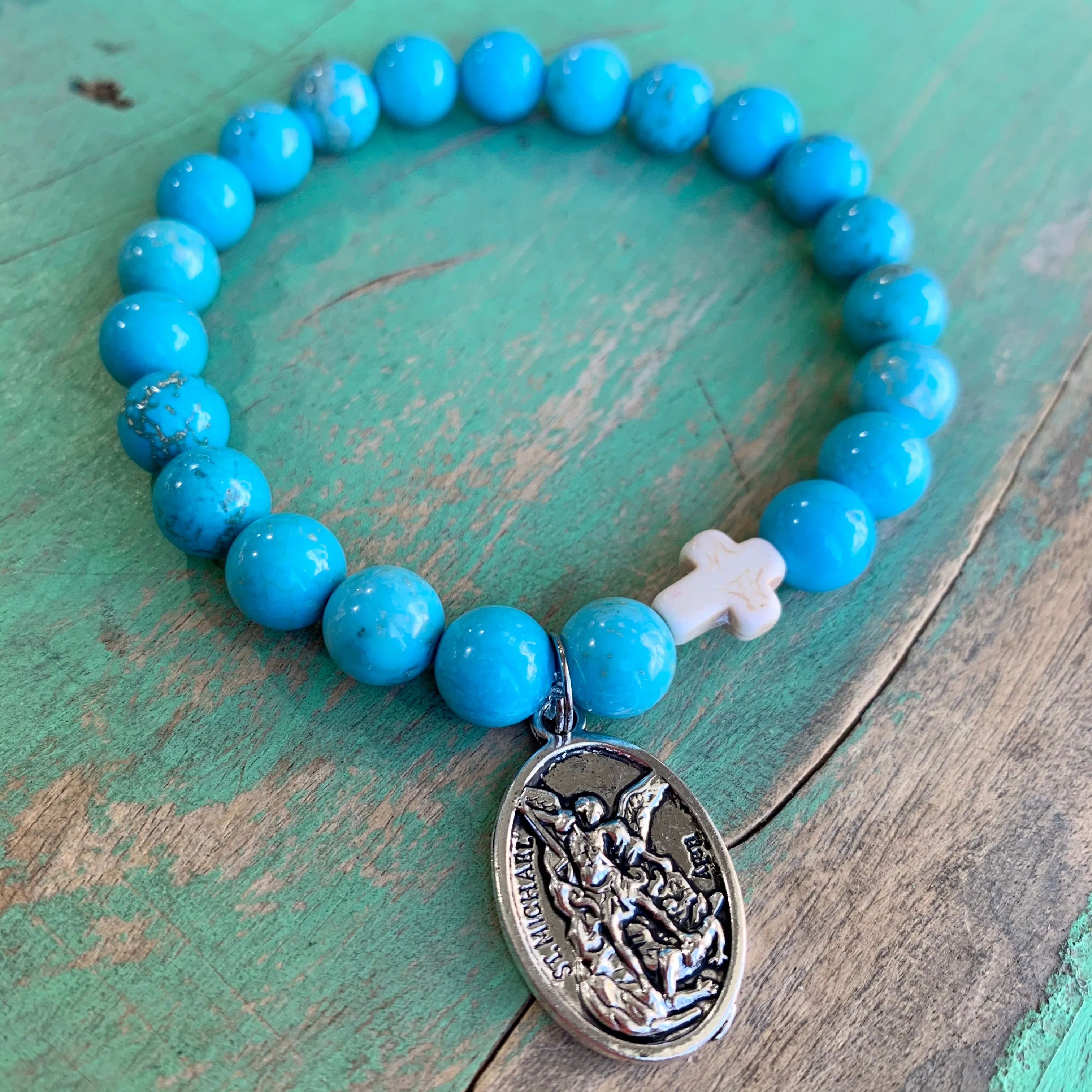 Turquoise & White Faith Bracelet