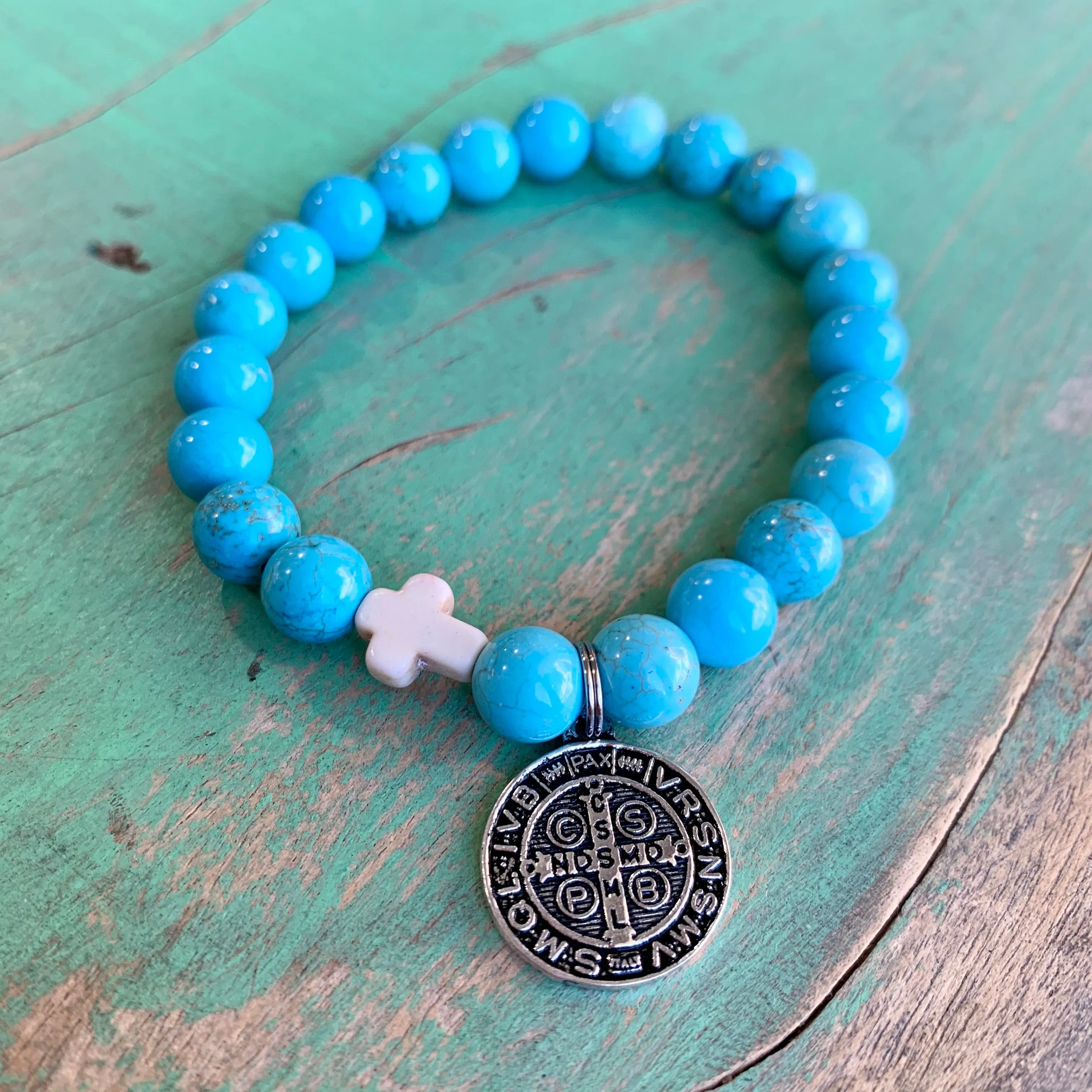 Turquoise & White Faith Bracelet