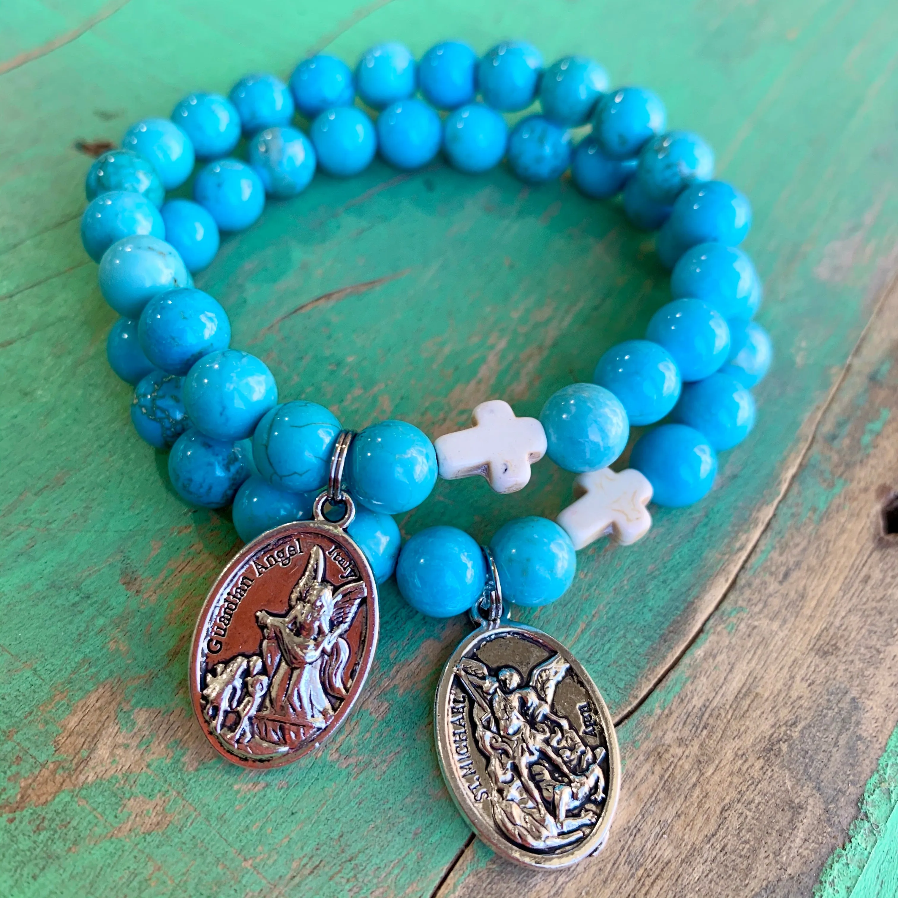 Turquoise & White Faith Bracelet