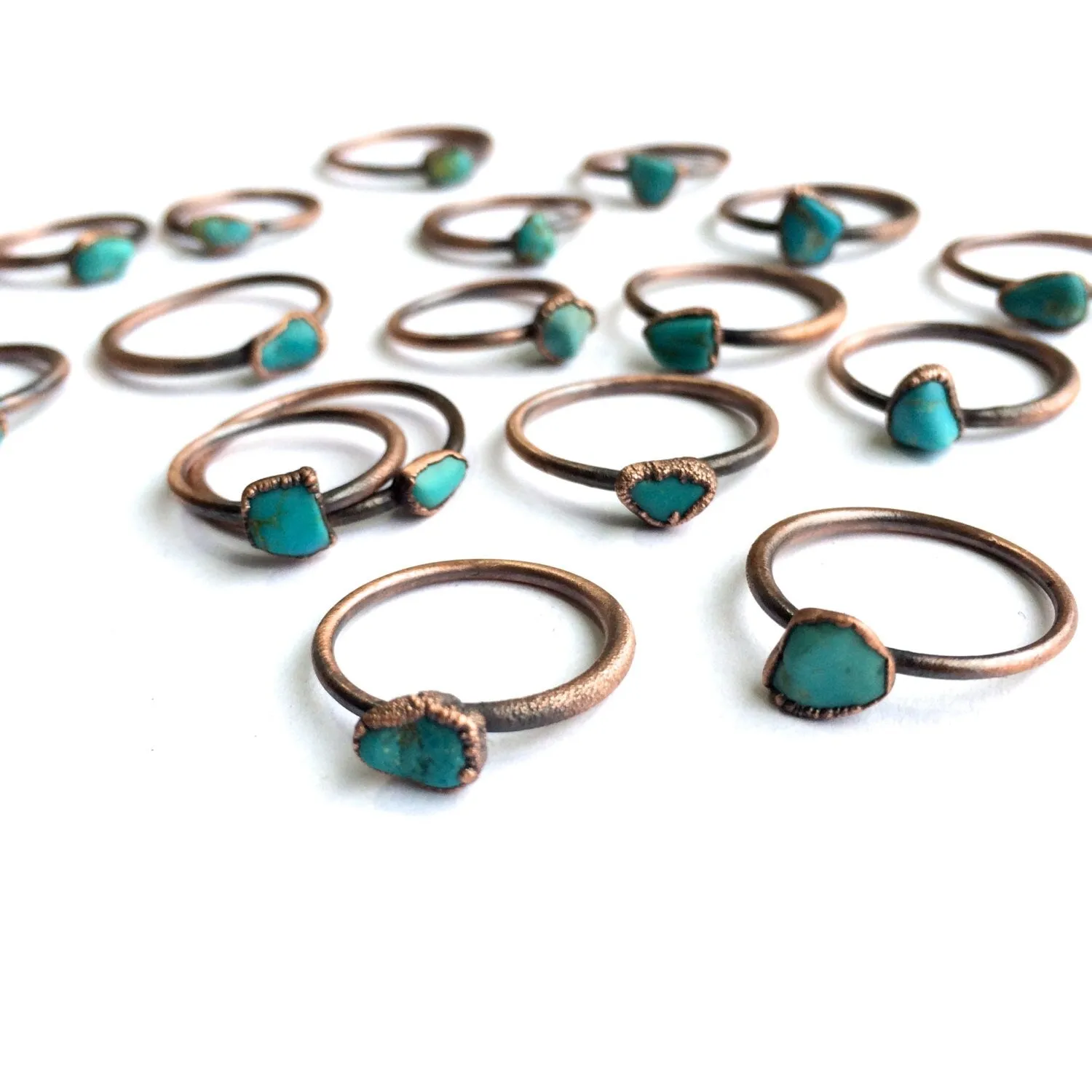 Turquoise nugget ring | Raw turquoise stacking ring