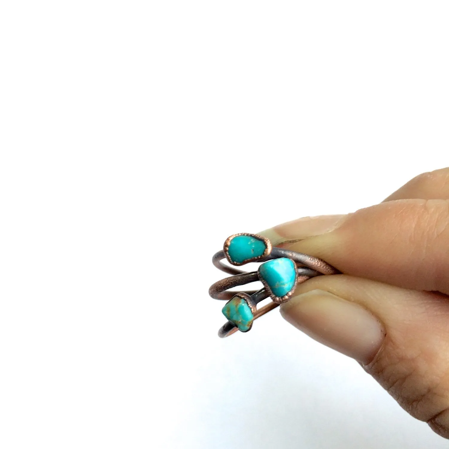 Turquoise nugget ring | Raw turquoise stacking ring