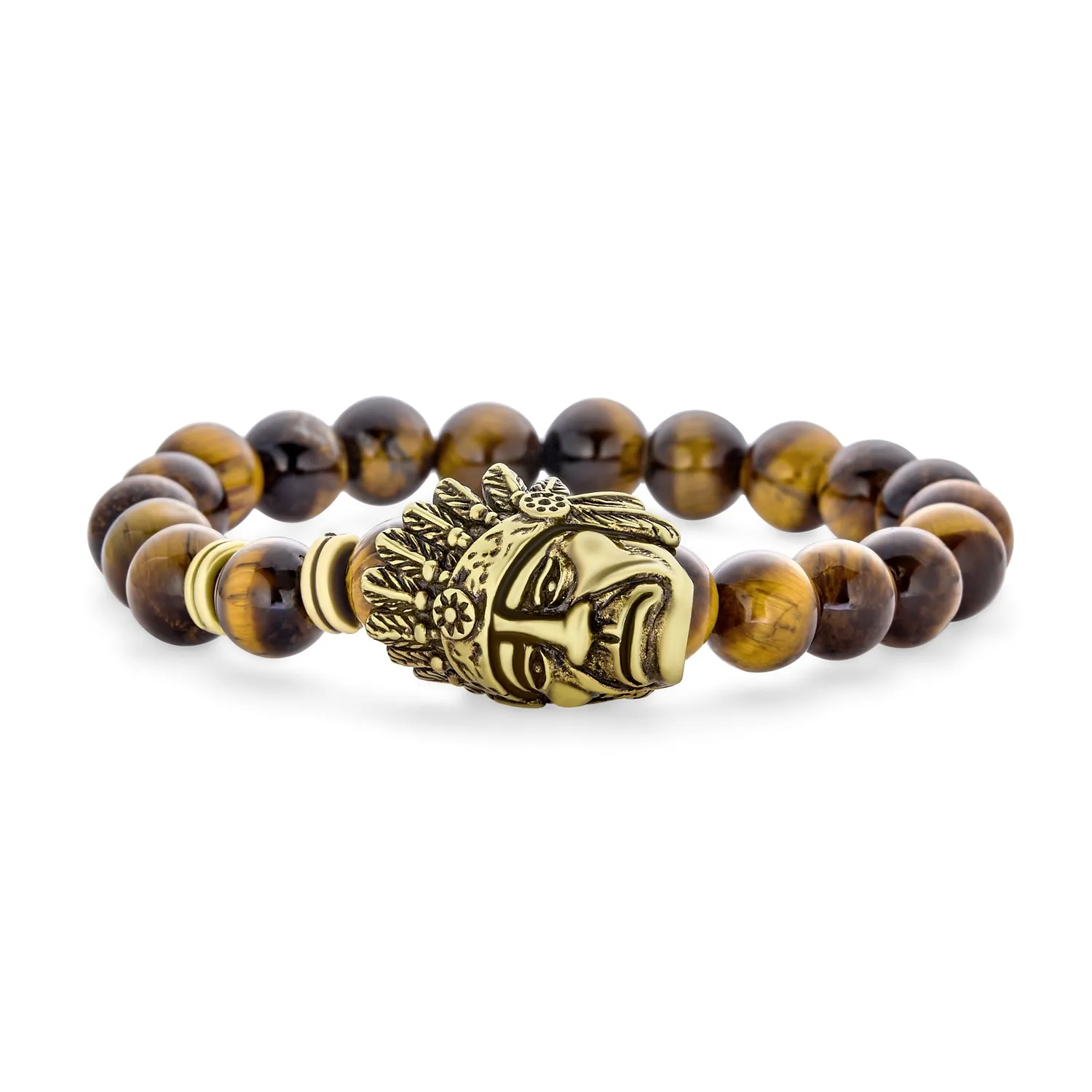 Unisex Howlite Onyx Tiger Eye Gemstone Bead Stretch Bracelet for Men - Unique Design