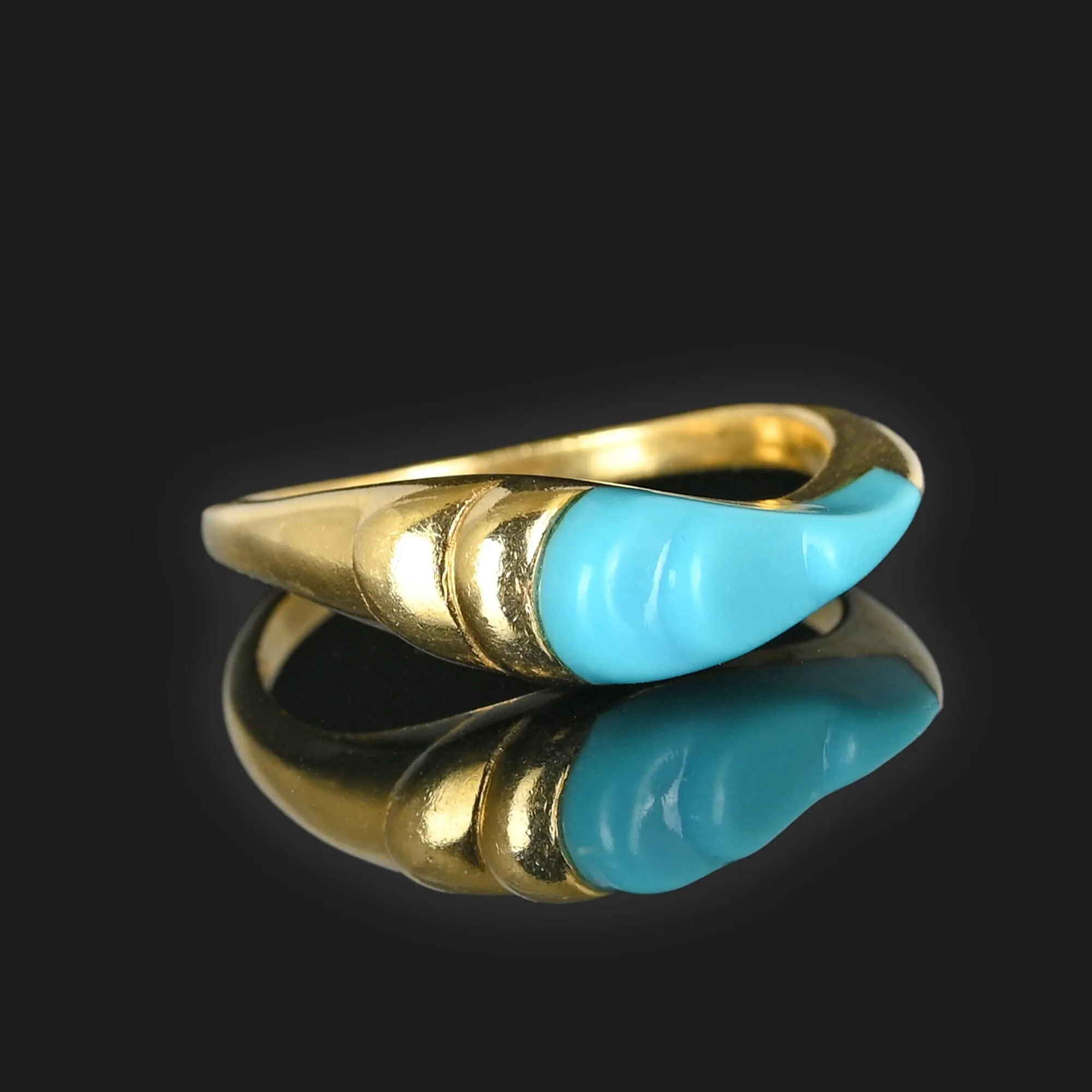 Vintage Kabana Turquoise Ring in 14K Gold