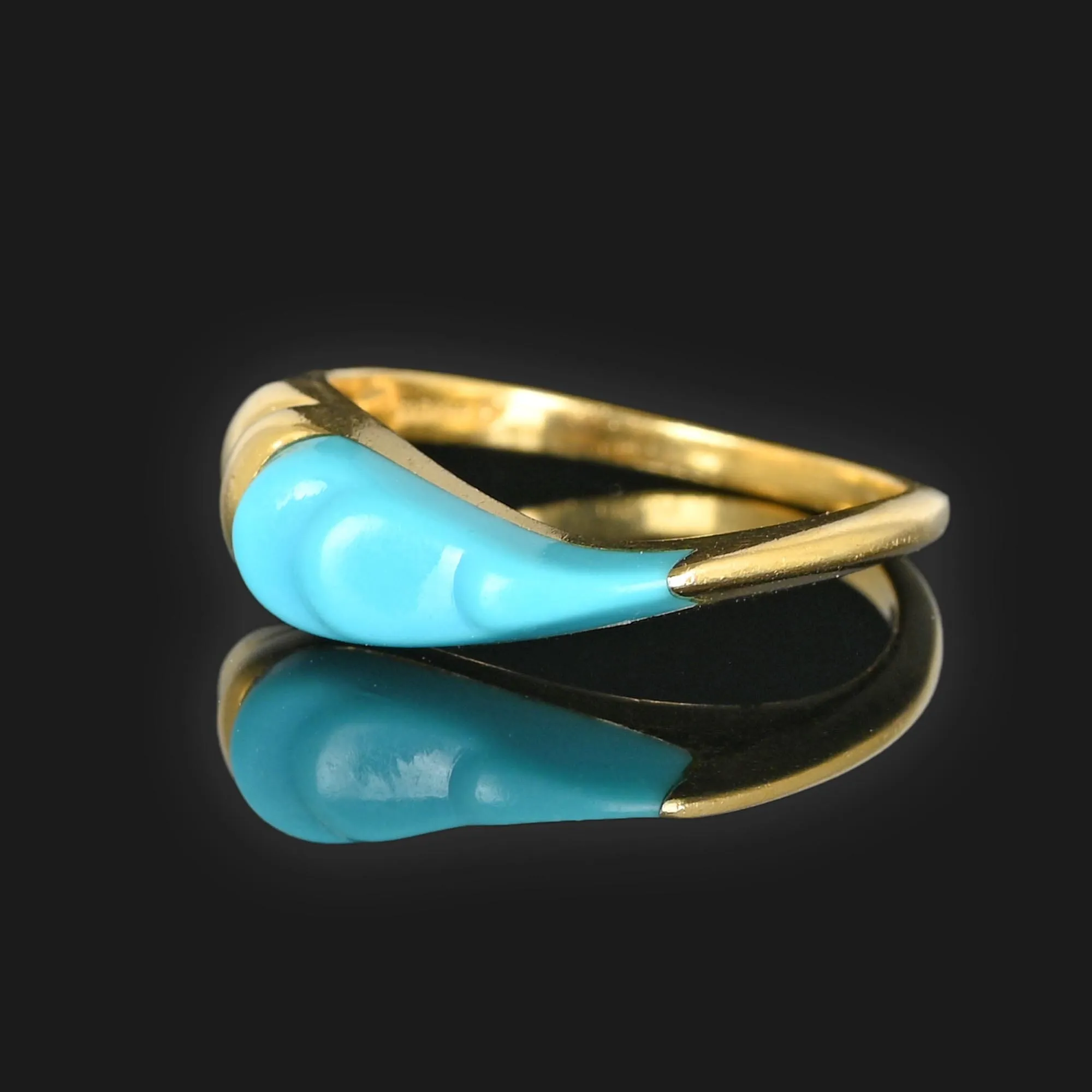 Vintage Kabana Turquoise Ring in 14K Gold