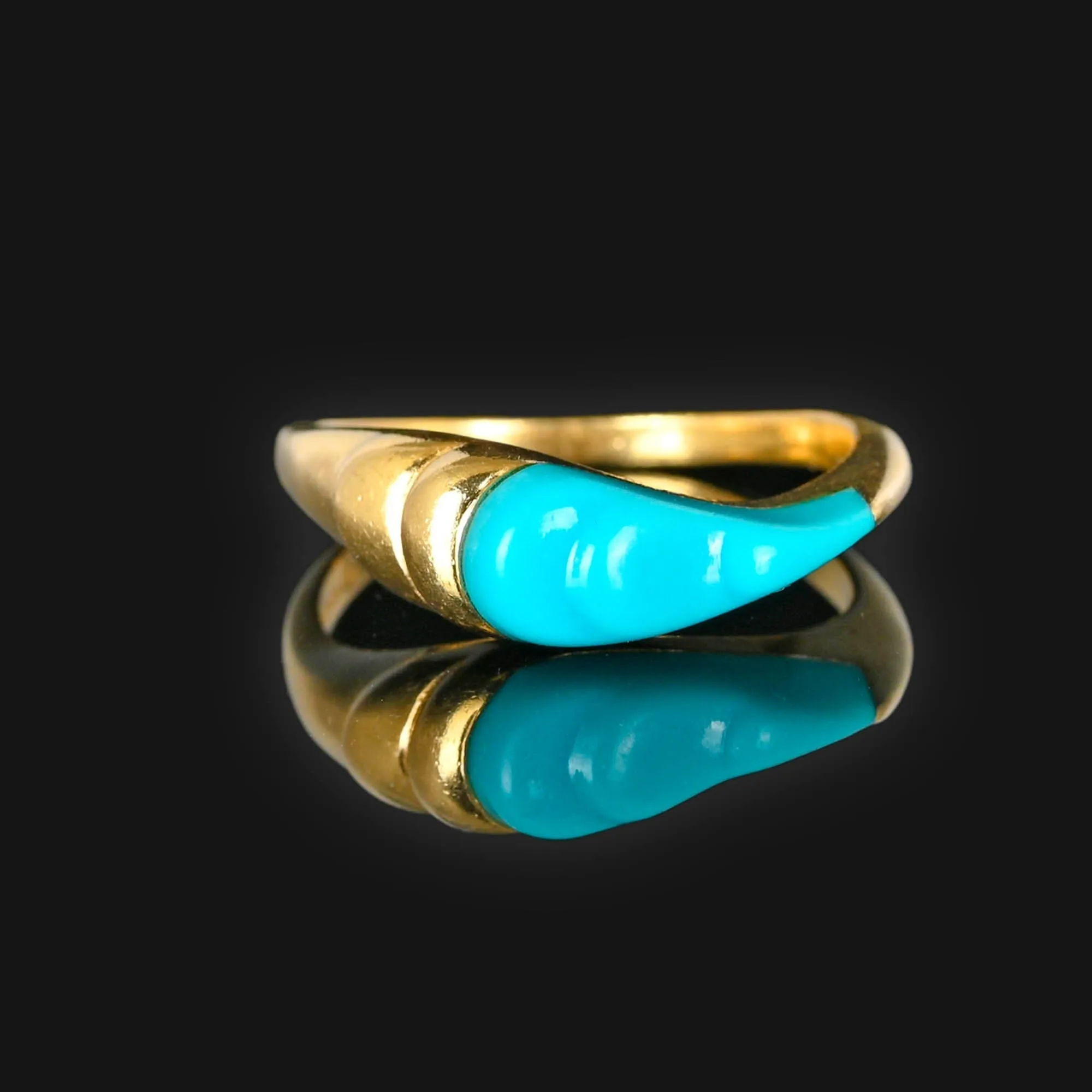 Vintage Kabana Turquoise Ring in 14K Gold