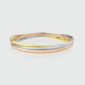 Walton 9ct Three Colour Gold Russian Wedding Bangle